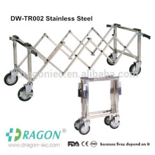 Dragon foldable Aluminum alloy church trollry coffin trolley with four wheels